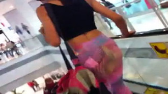 Gata saindo da academia do shopping